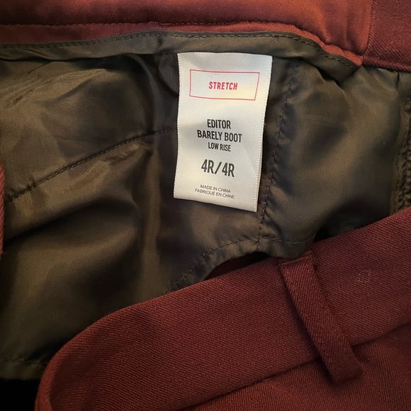 Express Women's Burgundy Boot Cut Pants Size 4R Editor Barely Boot - Picture 3 of 4
